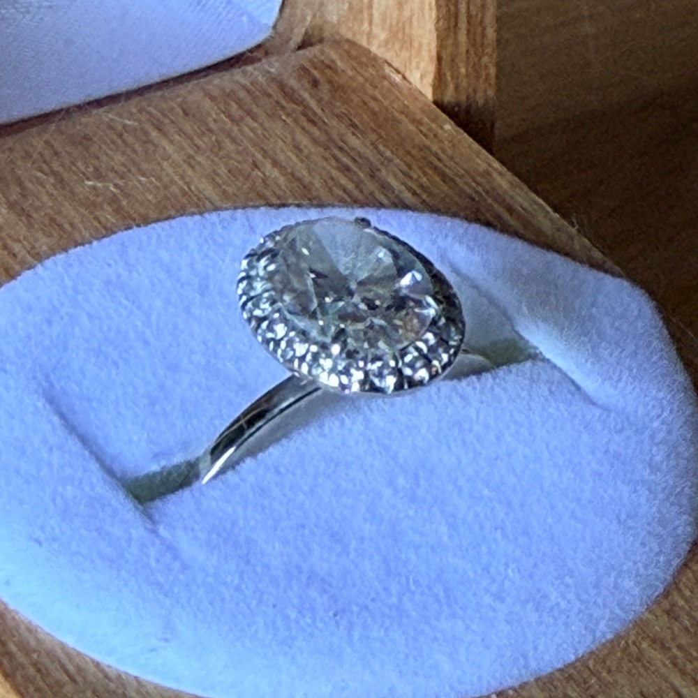 Brilliant Earth Silver Ring with Clear Gemstone - Picture 3 of 6